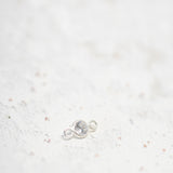 Sterling Silver- White CZ Bezel Connector - 3mm