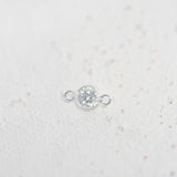 Sterling Silver - White CZ Bezel Connector - 4mm