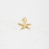 Gold Plating - Starfish Charm - 10.5mm