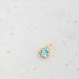 Gold Filled - Aquamarine CZ Bezel Drop - 3mm