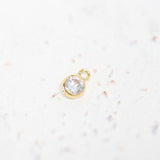 Gold Filled - White CZ Bezel Drop - 3mm