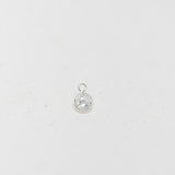 Sterling Silver - White CZ Bezel Drop - 4mm