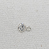 Sterling Silver - White CZ Bezel Drop - 3mm