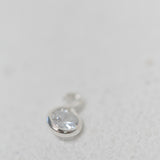 Sterling Silver - White CZ Bezel Drop - 3mm