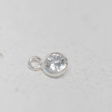 Sterling Silver - White CZ Bezel Drop - 3mm