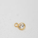 Gold Plated - White CZ Bezel Drop - 3mm