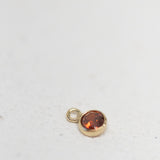 Gold Filled - Garnet CZ Bezel Drop - 3mm