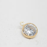 Gold Filled - White CZ Bezel Drop - 6mm