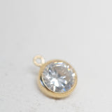 Gold Filled - White CZ Bezel Drop - 6mm