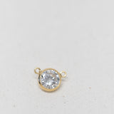 Gold Filled - White CZ Bezel Connector - 6mm