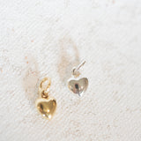 Gold Plated - Puffed Heart - 9 x 7mm