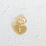 Gold Plated - Heart Padlock - 8 x 9.5mm