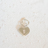 Sterling Silver - Heart Padlock - 8 x 9.5mm