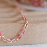 Gold Enamel in Pink Oasis