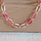 Gold Enamel in Pink Oasis