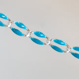 Silver Enamel Chain in Blue