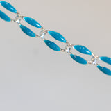 Silver Enamel Chain in Blue