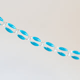 Silver Enamel Chain in Blue