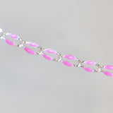 Silver Enamel Chain in Pink