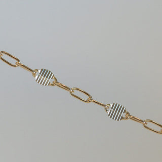 everarc-2949 gold chain necklace with textured links
