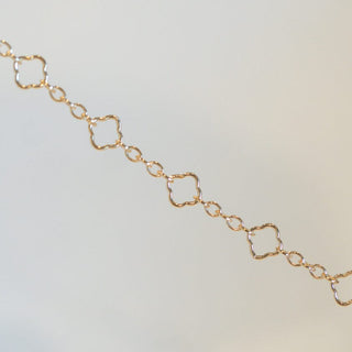 Everarc-2971 gold chain with clover-shaped links