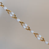 Linked Enamel Chain - White - Gold Filled