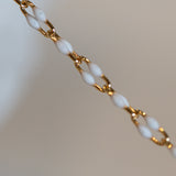 Linked Enamel Chain - White - Gold Filled