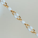 Linked Enamel Chain - White - Gold Filled