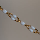 Linked Enamel Chain - White - Gold Filled