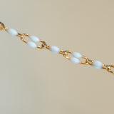 Linked Enamel Chain - White - Gold Filled