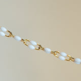 Linked Enamel Chain - White - Gold Filled