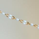 Linked Enamel Chain - White - Gold Filled