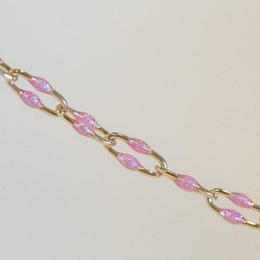 Pink and gold chain bracelet - everarc-3132