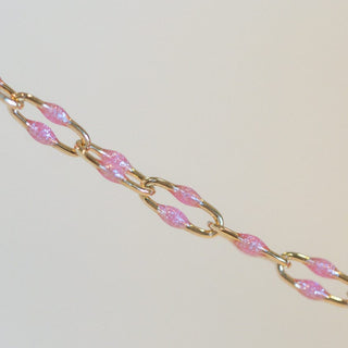 Pink and gold chain bracelet - everarc-3132