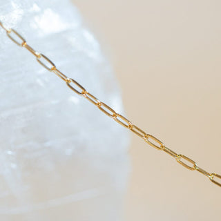 Everarc-3140 gold chain necklace on crystal