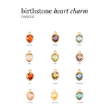 Heart Dangle Charm - Birth Stone - Gold Filled