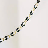 Gold Enamel Chain in Black