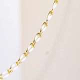 Gold Enamel Chain in White