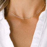 Flattened Bar Chain - Sterling Silver