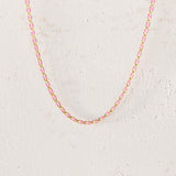 Gold Enamel Chain in Pink