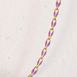 Gold Enamel Chain in Purple