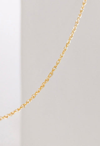 Gold chain necklace detail