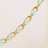 Gold Enamel Chain in Mint