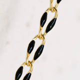 Gold Enamel Chain in Black