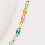 Gold Enamel Rainbow Chain