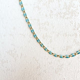 Gold Enamel Chain Baby Blue