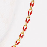 Gold Enamel Chain in Red