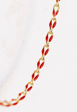 Red and gold chain necklace