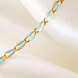 Gold Enamel Chain in Mint