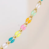 Gold Enamel Rainbow Chain